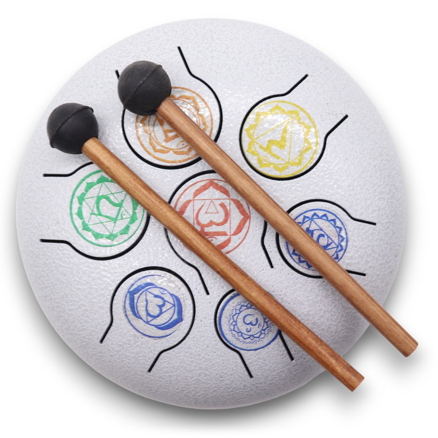 Hapi Steel Tongue Drum – 7 Chakra Design - Medium - Crystal Nest