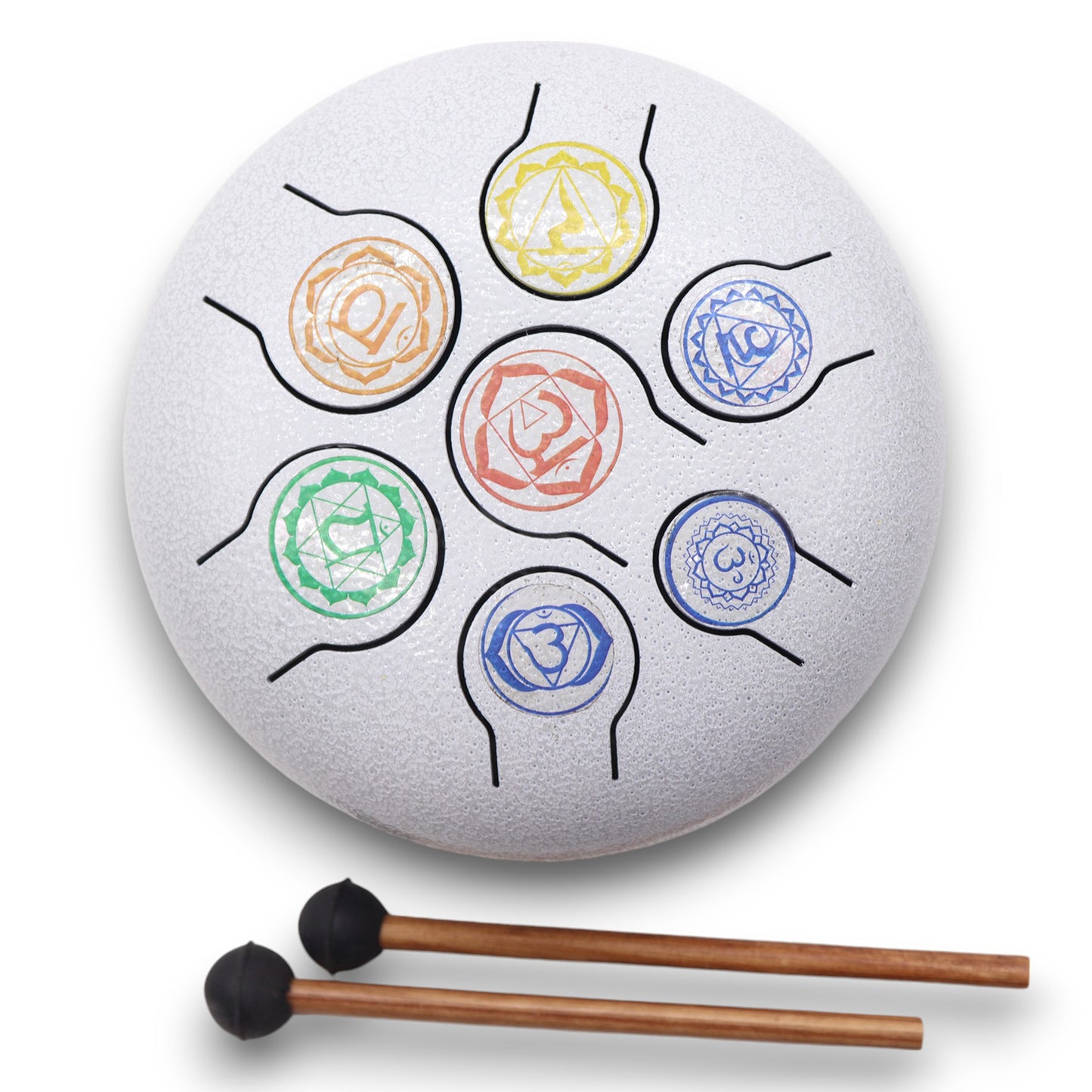 Hapi Steel Tongue Drum – 7 Chakra Design - Medium - Crystal Nest