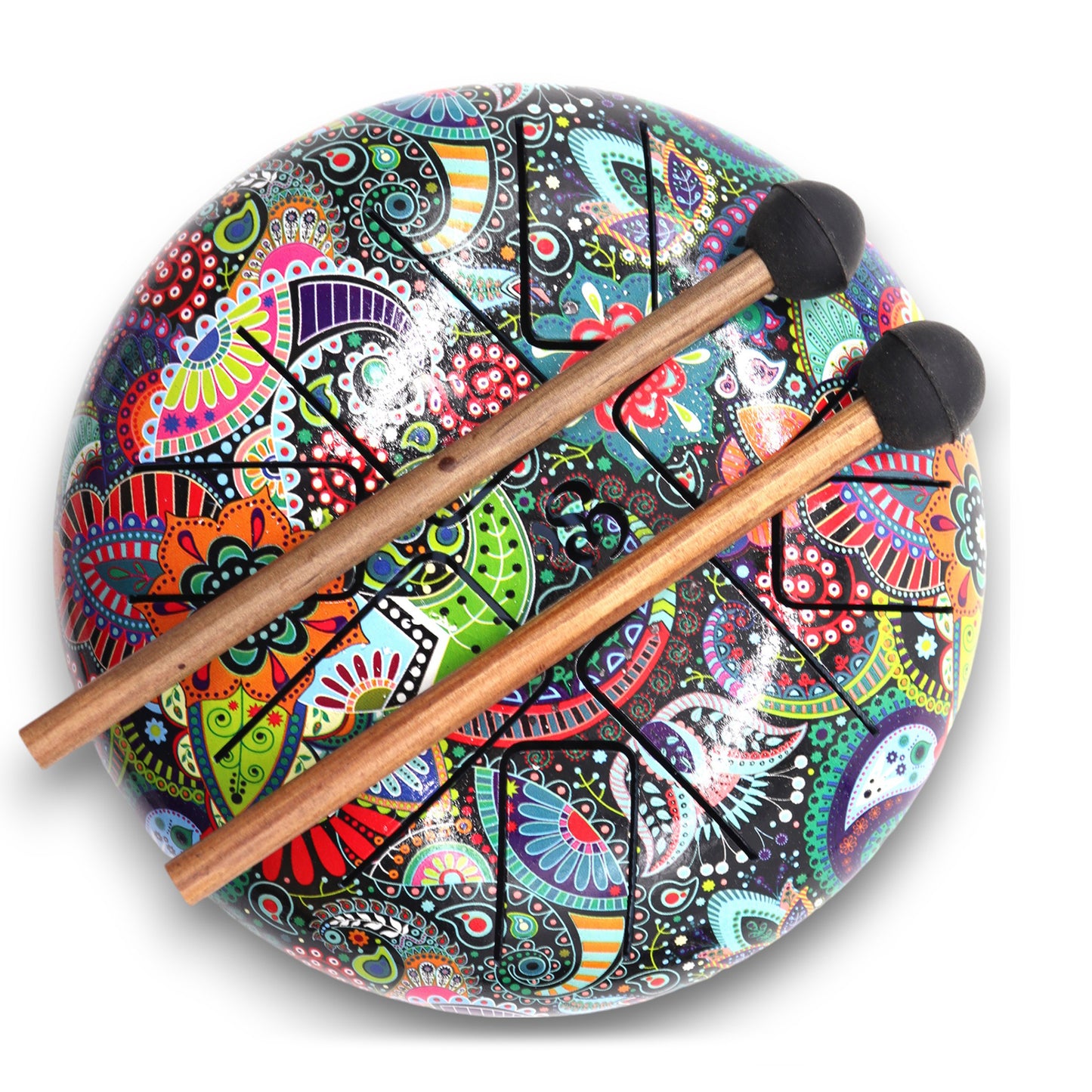 Hapi Steel Tongue Drum – Colourful Mandala Tile Design - Small - Crystal Nest