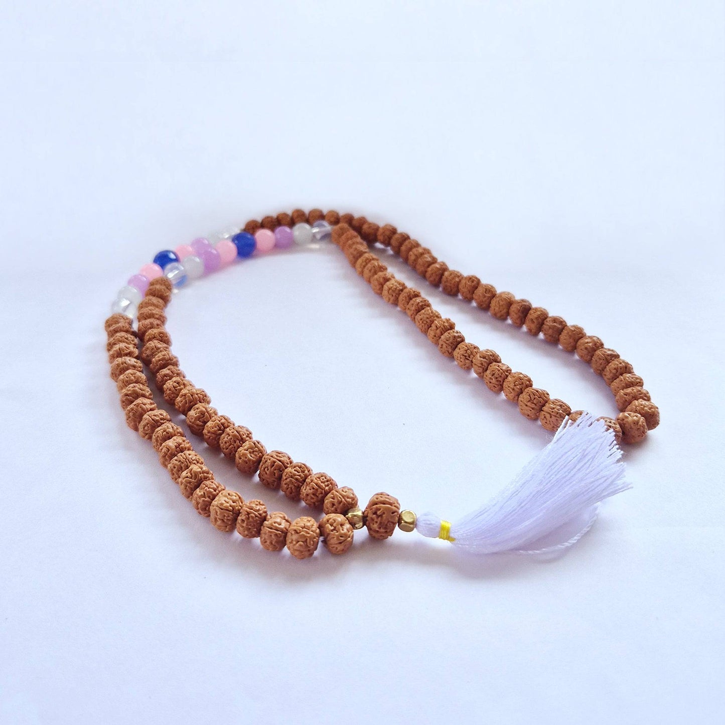 Rudraksha Mala Prayer Beads - Beauty Goddess Necklace - Crystal Nest
