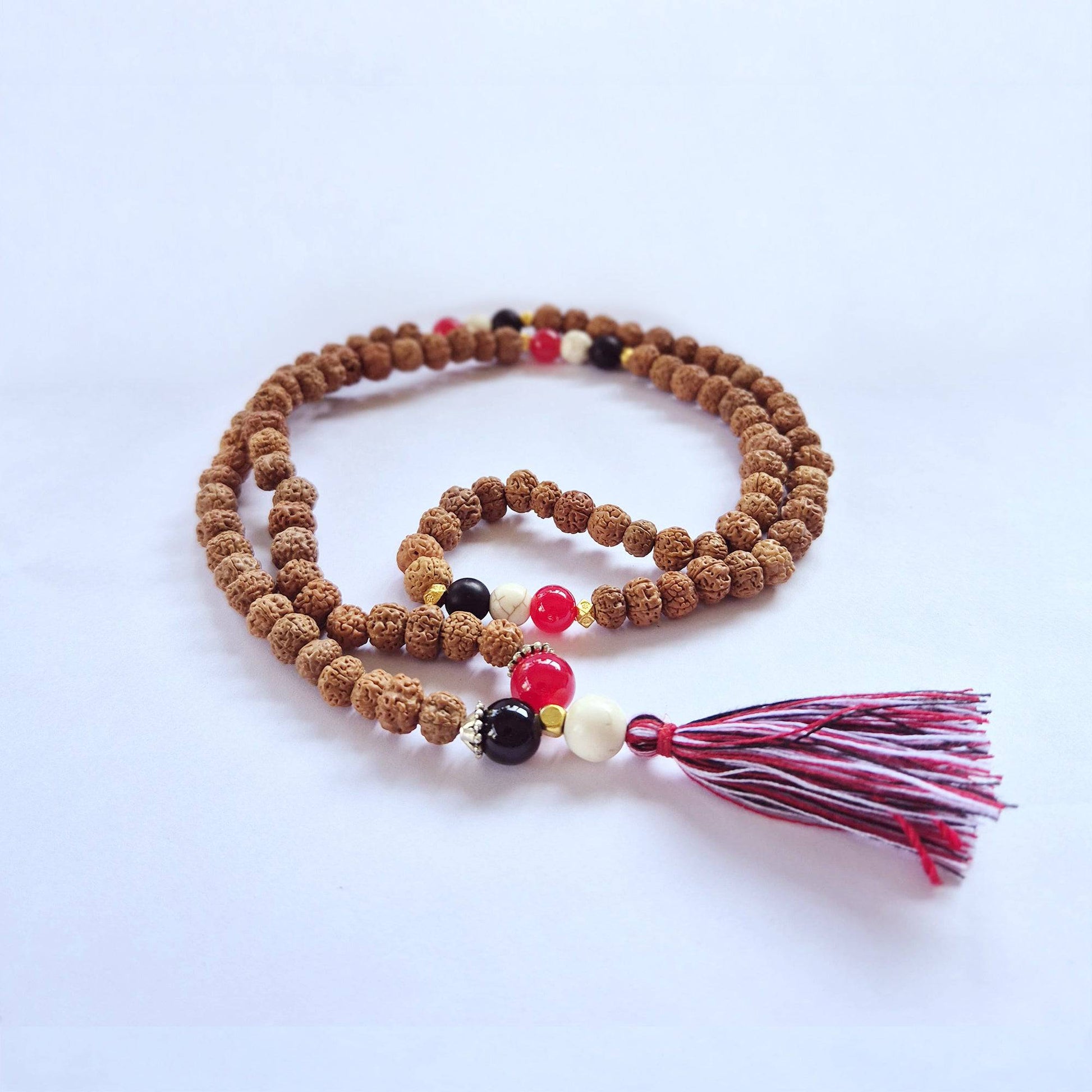 Rudraksha Mala Prayer Beads - Harmony & Protection Necklace - Crystal Nest