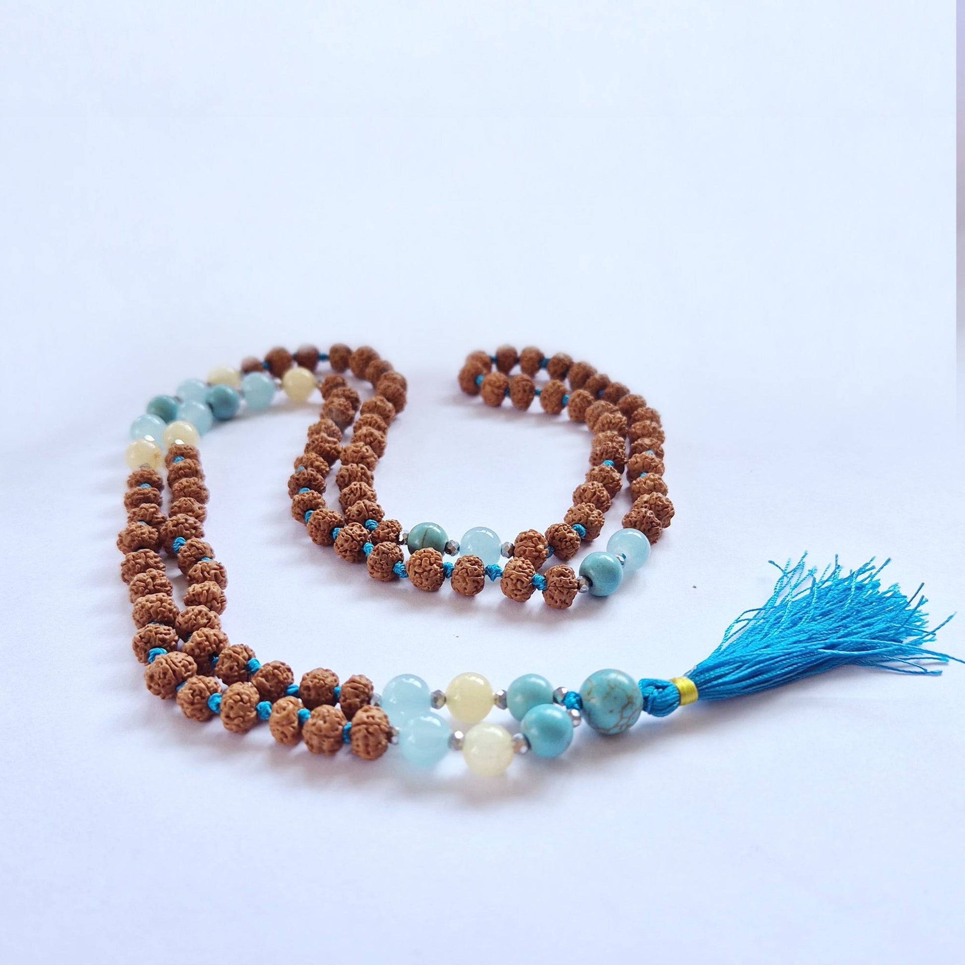 Rudraksha Mala Prayer Beads - Fertility & Abundance Necklace - Crystal Nest