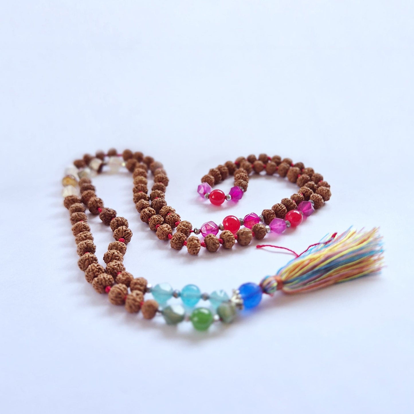 Rudraksha Mala Prayer Beads - Forgiveness Warrior Necklace - Crystal Nest