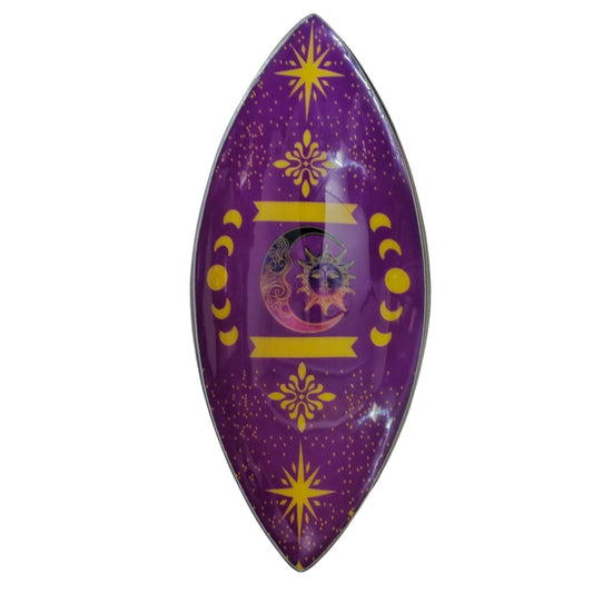 Purple Sun & Moon Phases Enamel Incense Bowl | Celestial Ash Catcher - Crystal Nest