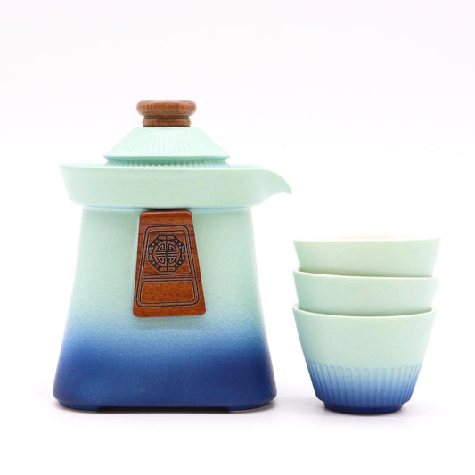 Blue Heaven Travel Teapot & Cup Set - Crystal Nest