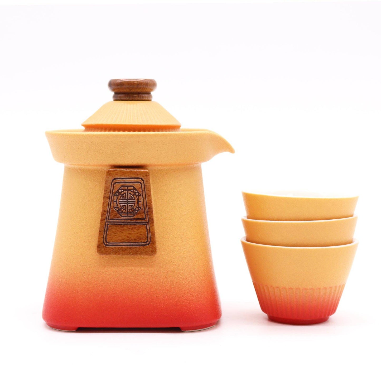 Orange Earth Travel Teapot & Cup Set - Crystal Nest
