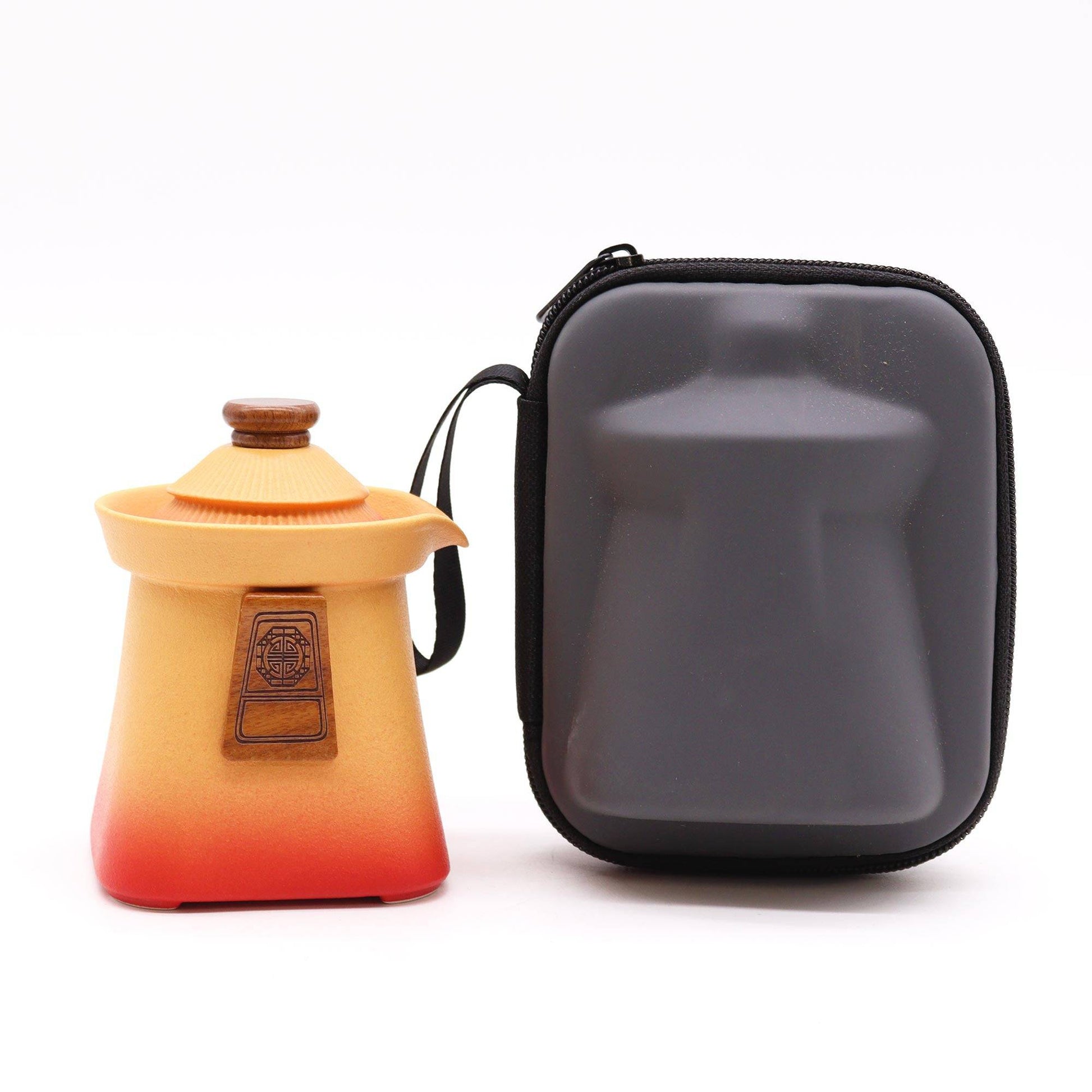 Orange Earth Travel Teapot & Cup Set - Crystal Nest