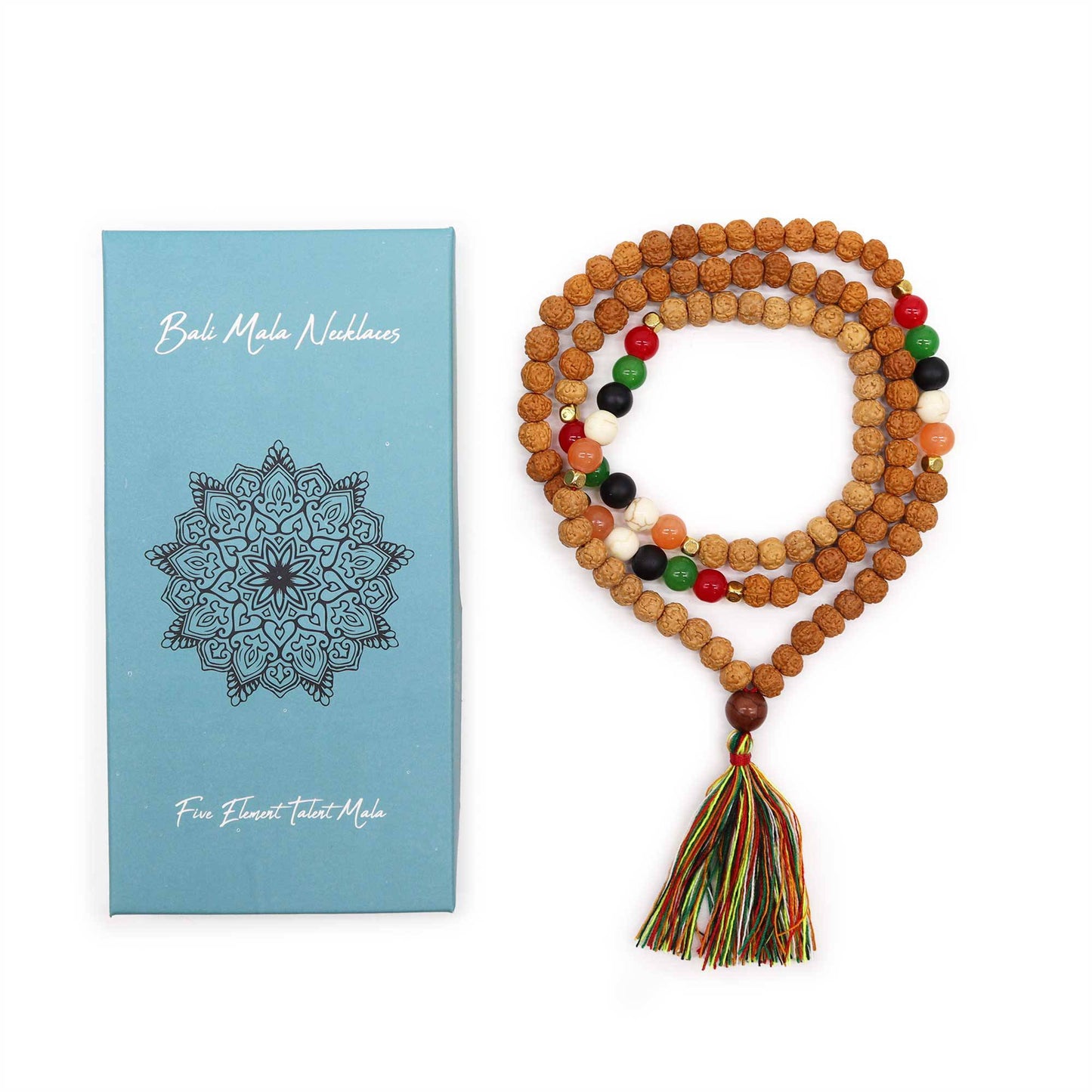 Rudraksha Mala Prayer Beads - Five Elements - Crystal Nest