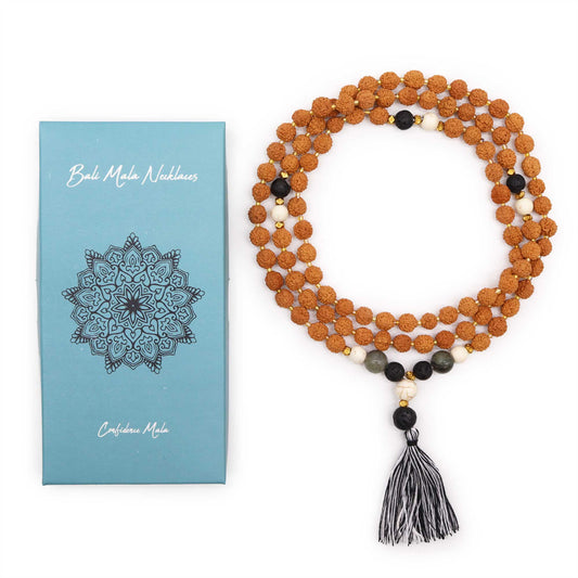 Rudraksha Mala Prayer Beads - Confidence - Crystal Nest