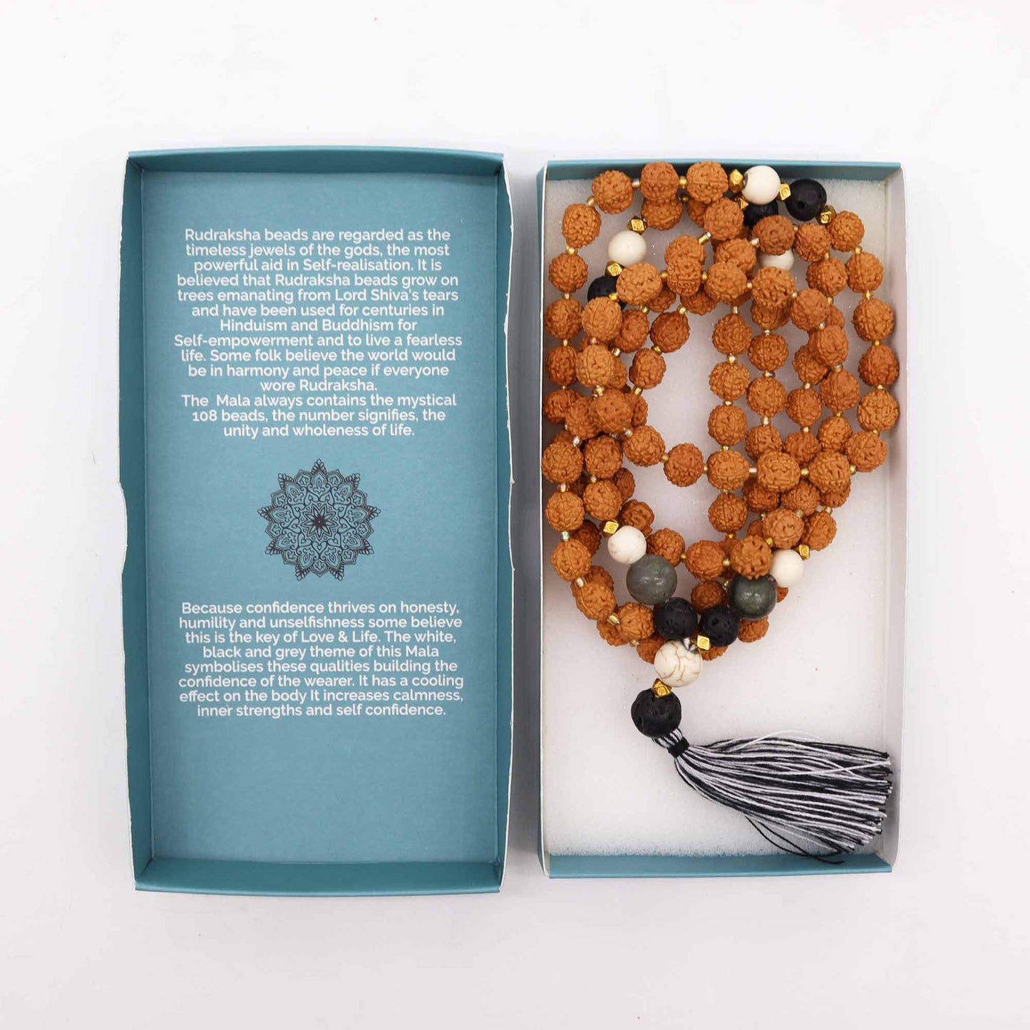 Rudraksha Mala Prayer Beads - Confidence - Crystal Nest