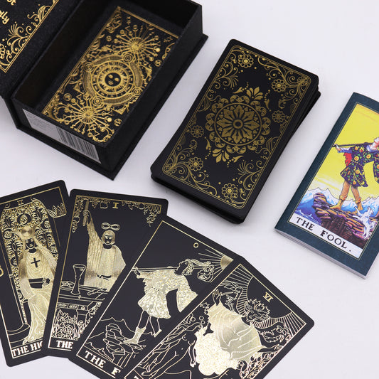 Golden Vision Tarot Set | Luxurious Foil Deck & Guidebook in Gift Box - Crystal Nest