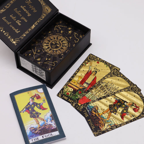 Let the Magic Begin Tarot Deck | Luxurious Foil Deck & Guidebook in Gift Box - Crystal Nest