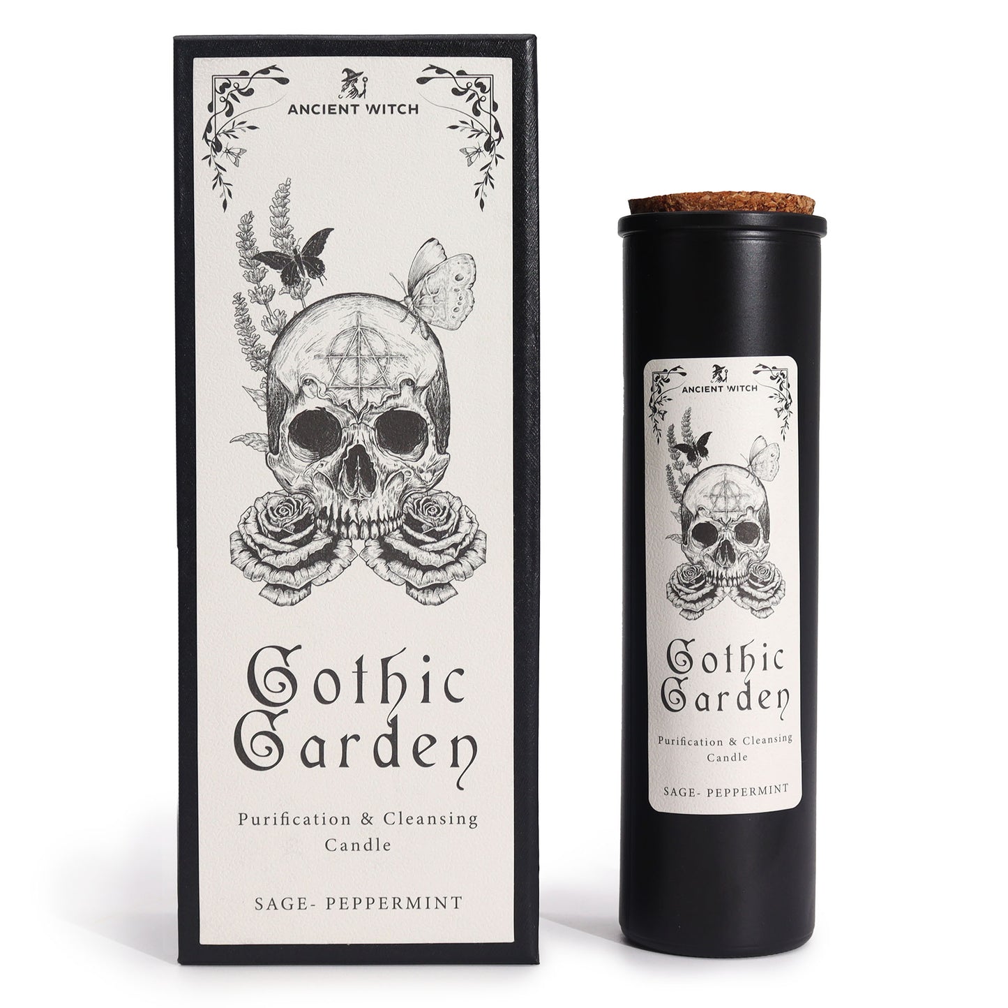 Gothic Garden Ritual Candle – Cleansing & Purification | Sage & Peppermint | Soy Wax