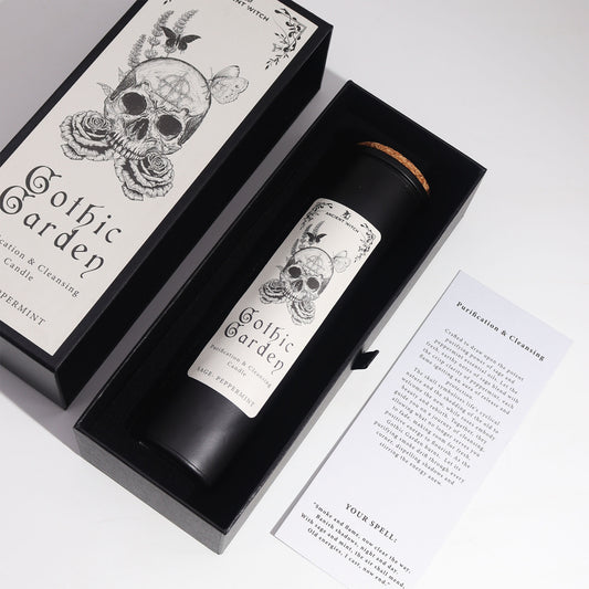 Gothic Garden Ritual Candle – Cleansing & Purification | Sage & Peppermint | Soy Wax - Crystal Nest