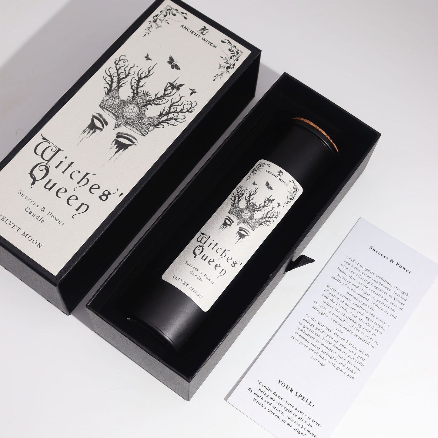 Witches' Queen Ritual Candle – Success & Power | Velvet Moon | Soy Wax