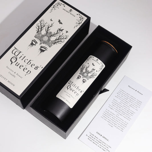 Witches' Queen Ritual Candle – Success & Power | Velvet Moon | Soy Wax - Crystal Nest