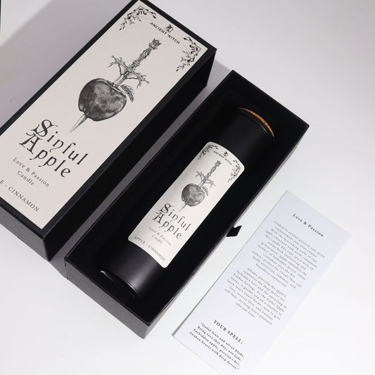 Sinful Apple Ritual Candle – Love & Desire | Apple & Cinnamon | Soy Wax - Crystal Nest