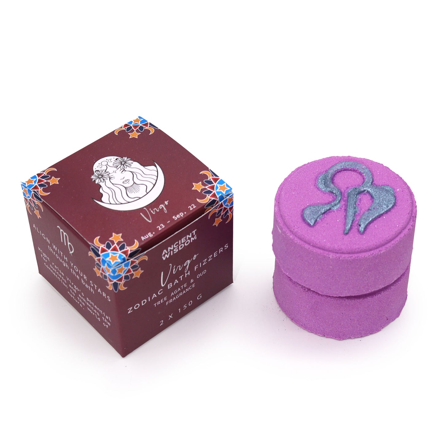 Virgo Zodiac Bath Fizzers | Crystal-Inspired Soak with Horoscope Surprise | Set of 2 - Crystal Nest