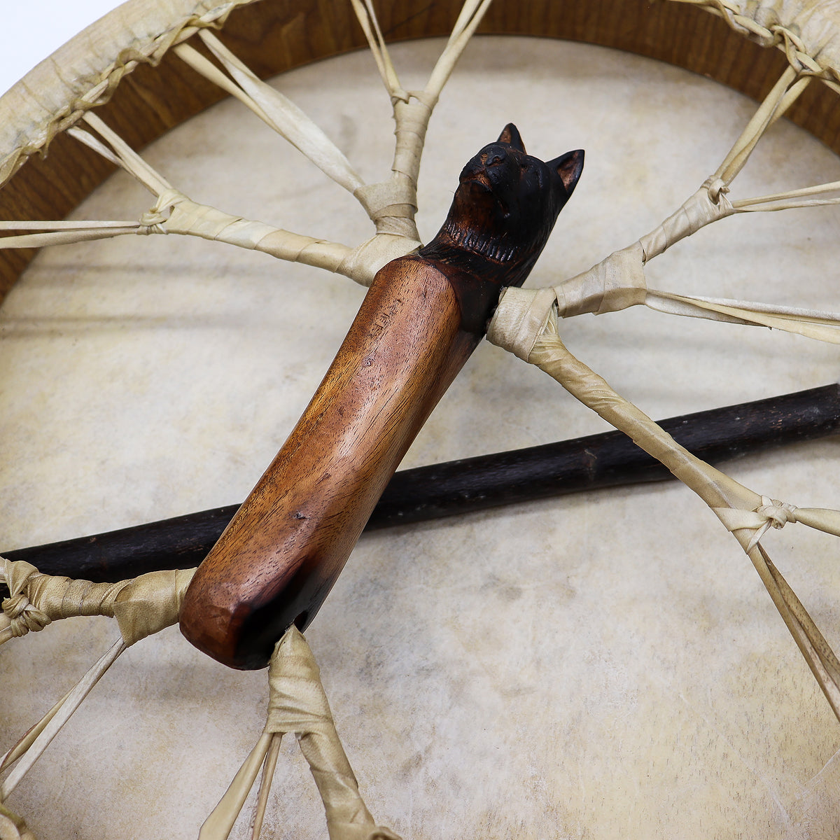 Spirit of the Wolf Shaman Drum | 40cm Tunable Frame Drum - Crystal Nest