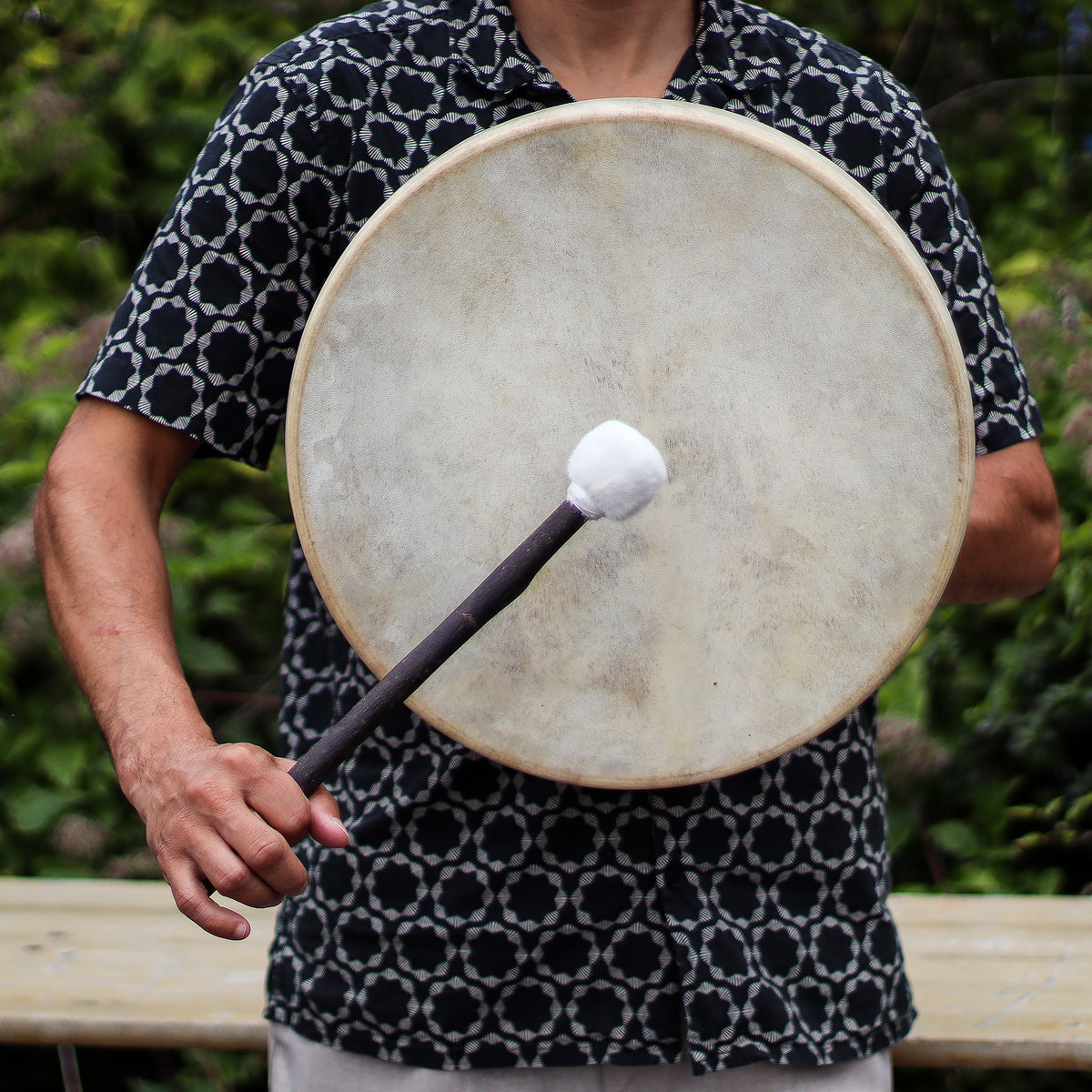 Spirit of the Wolf Shaman Drum | 40cm Tunable Frame Drum - Crystal Nest