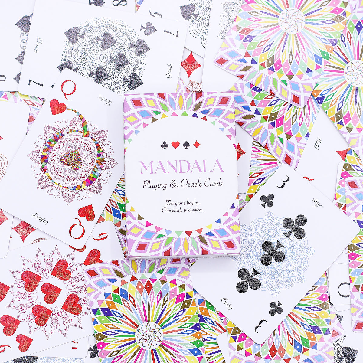 Mandala Playing & Oracle Cards – Kaleidoscope Symmetry Deck | 54-Card Divination & Game Set - Crystal Nest