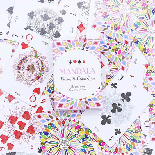 Mandala Playing & Oracle Cards – Kaleidoscope Symmetry Deck | 54-Card Divination & Game Set