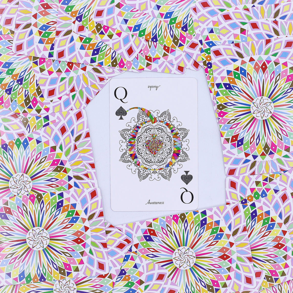 Mandala Playing & Oracle Cards – Kaleidoscope Symmetry Deck | 54-Card Divination & Game Set - Crystal Nest