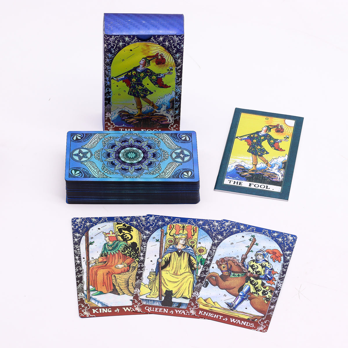 Blue Foil Mandala Tarot Card Set | Guidebook Included - Crystal Nest