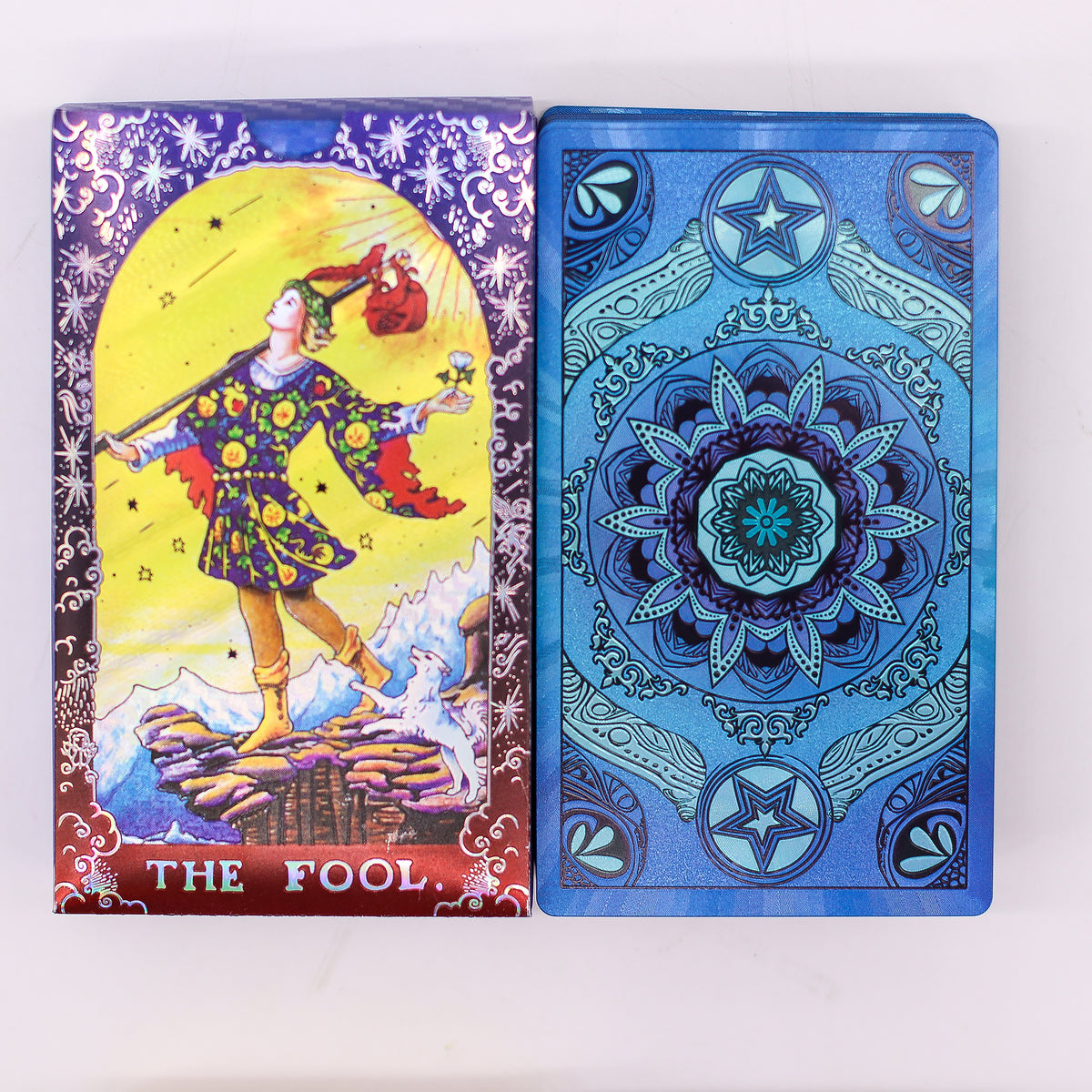 Blue Foil Mandala Tarot Card Set | Guidebook Included - Crystal Nest