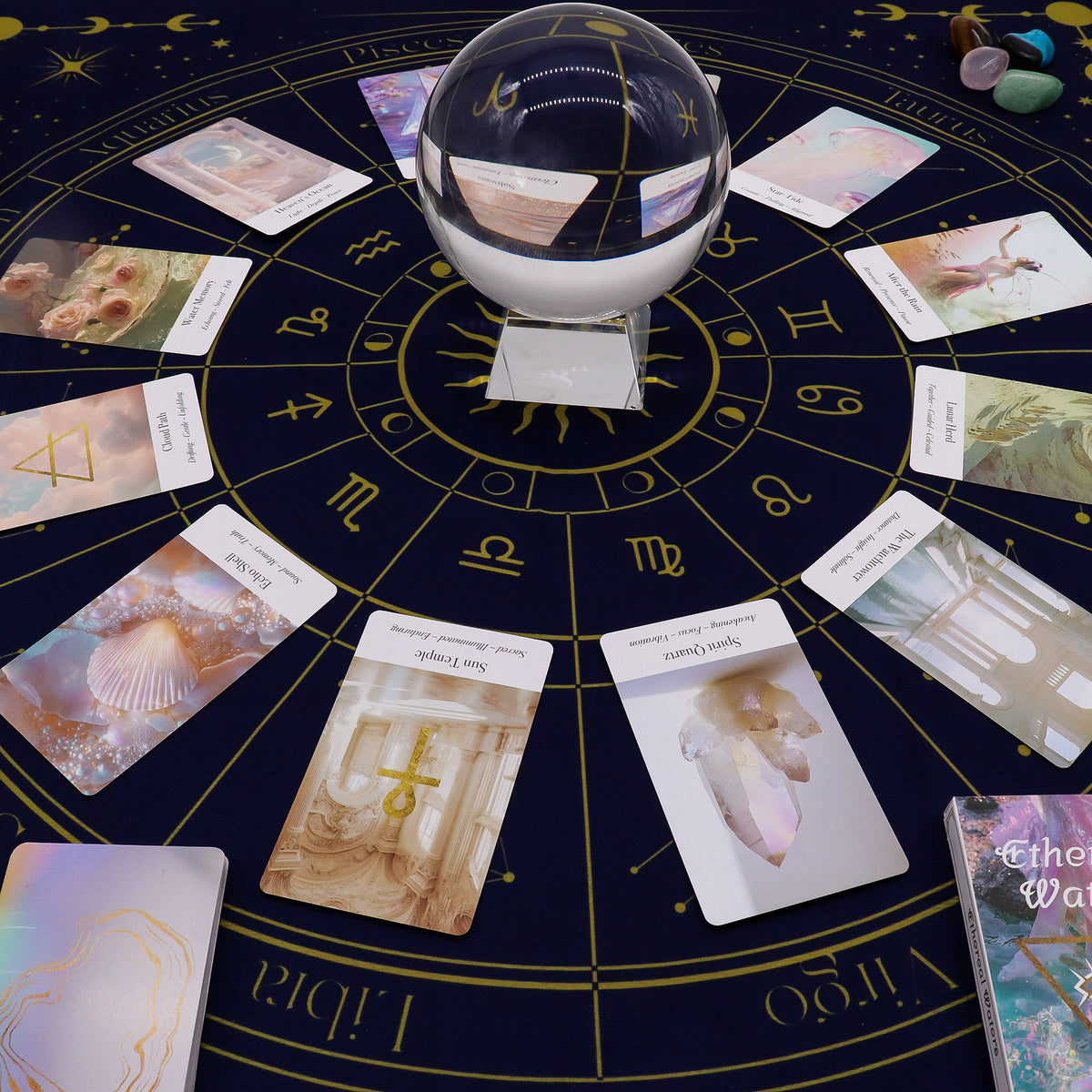 Zodiac Tarot & Oracle Card Reading Cloth - Crystal Nest