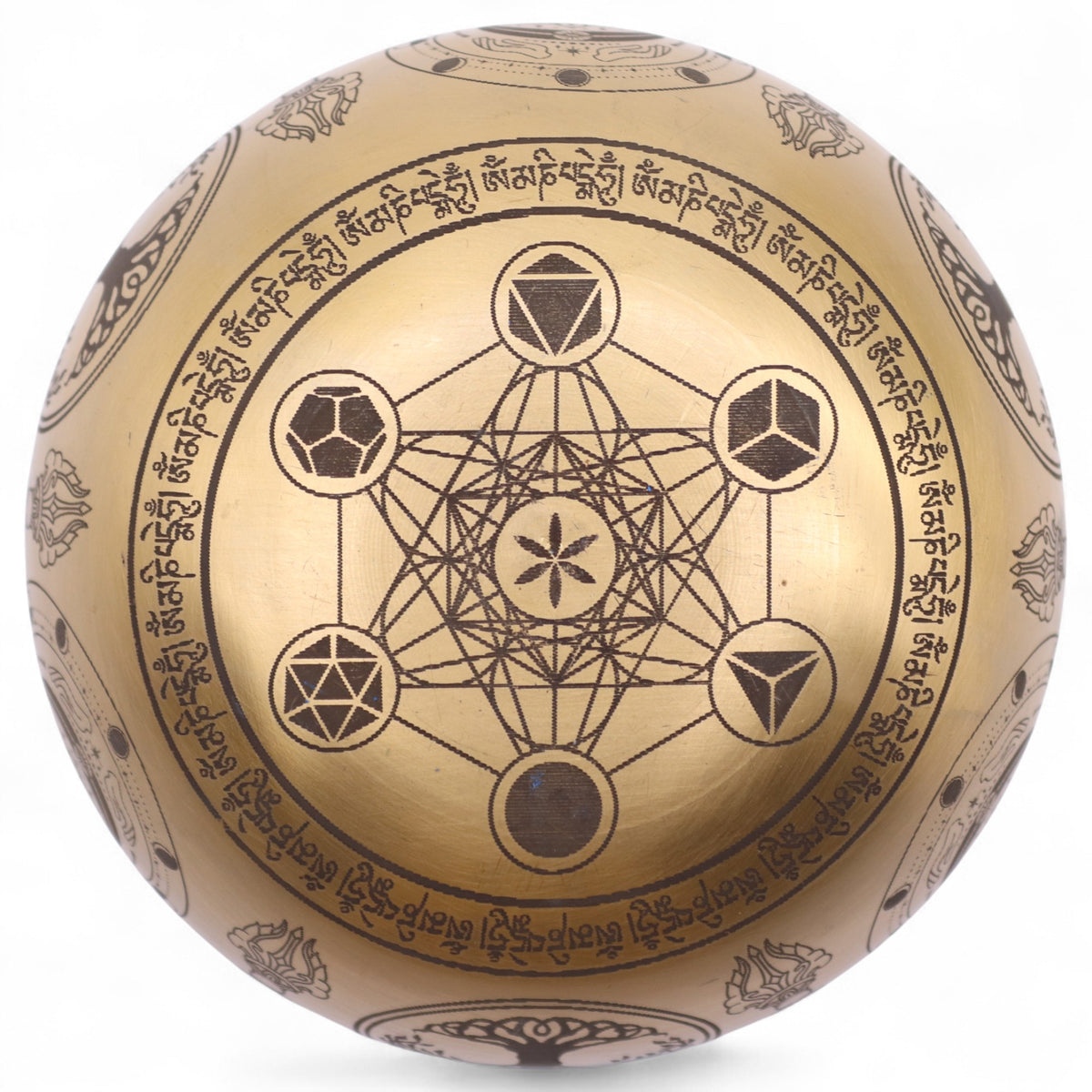 Pure Brass Etched Buddha Singing Bowl | Meditation & Sound Healing Bowl - Crystal Nest