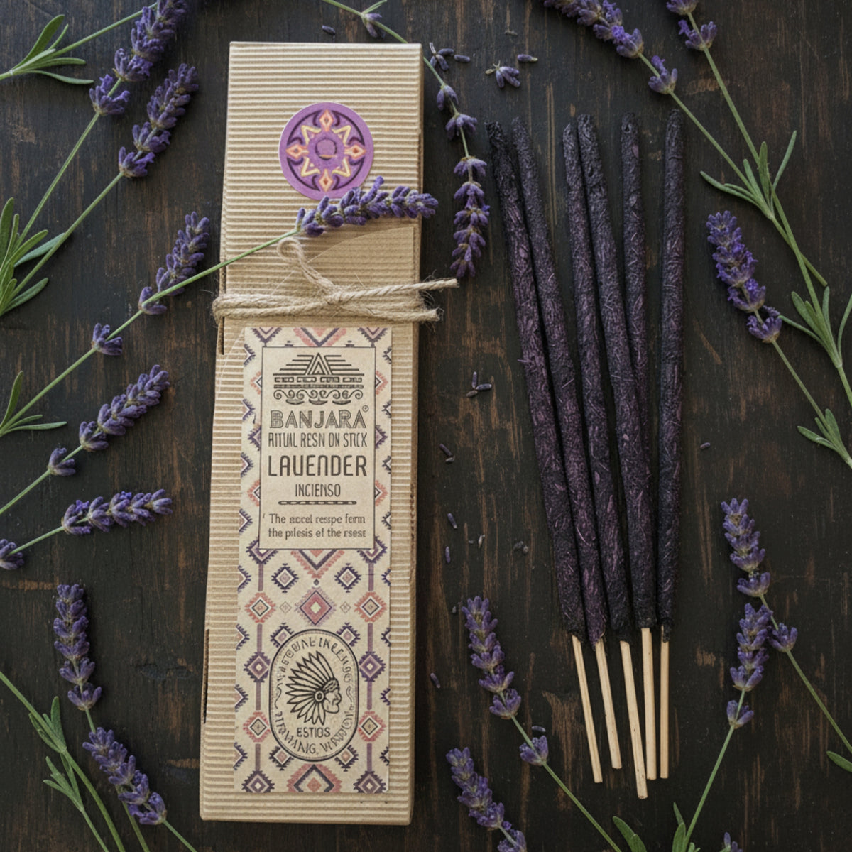 Banjara Ritual Resin on Stick | Lavender Incense | Calming, Relaxation & Emotional Balance - Crystal Nest