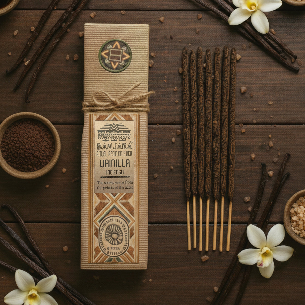 Banjara Ritual Resin on Stick | Vanilla Incense | Comfort, Warmth & Relaxation - Crystal Nest