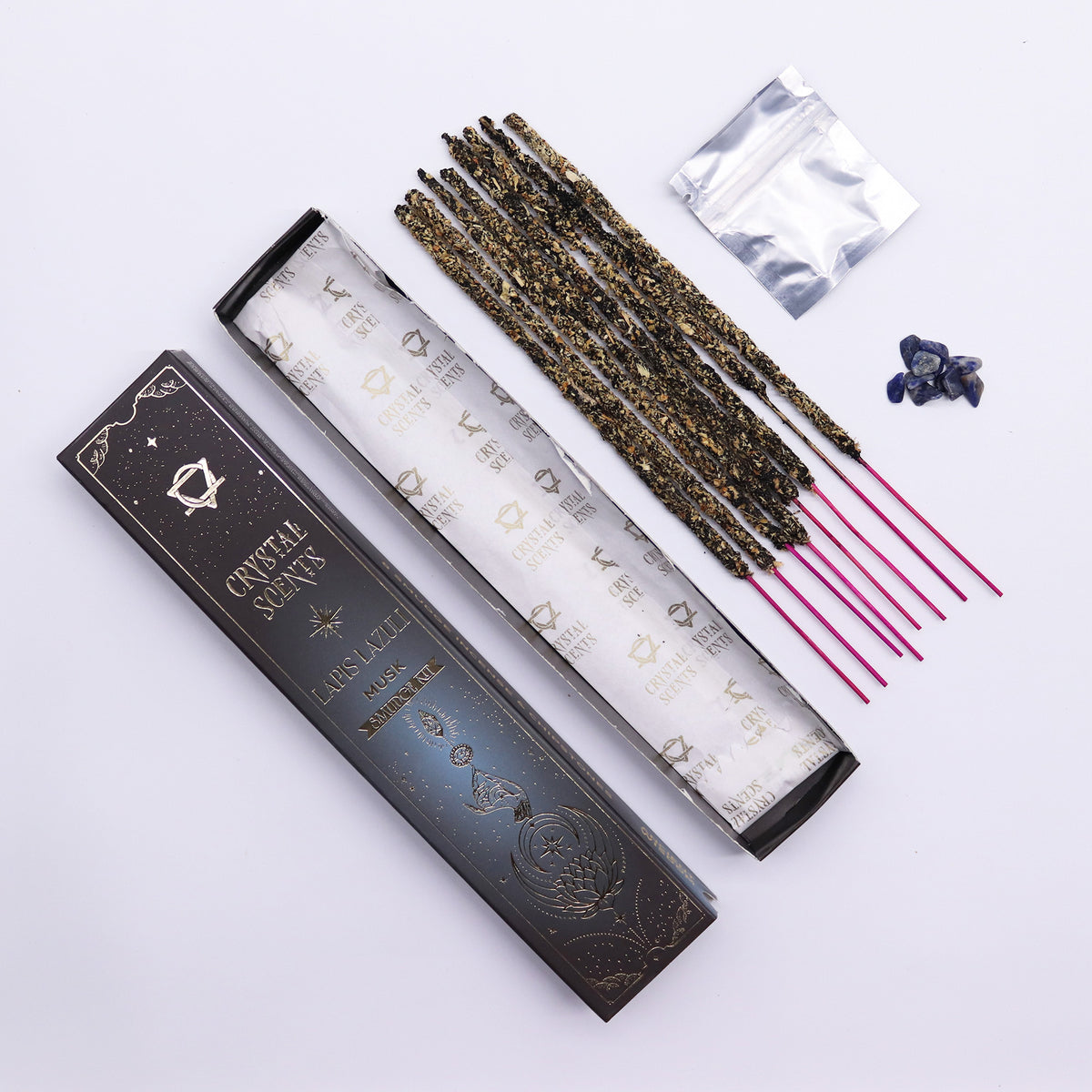 Lapis Crystal & Musk Scented Smudge Incense - Crystal Nest