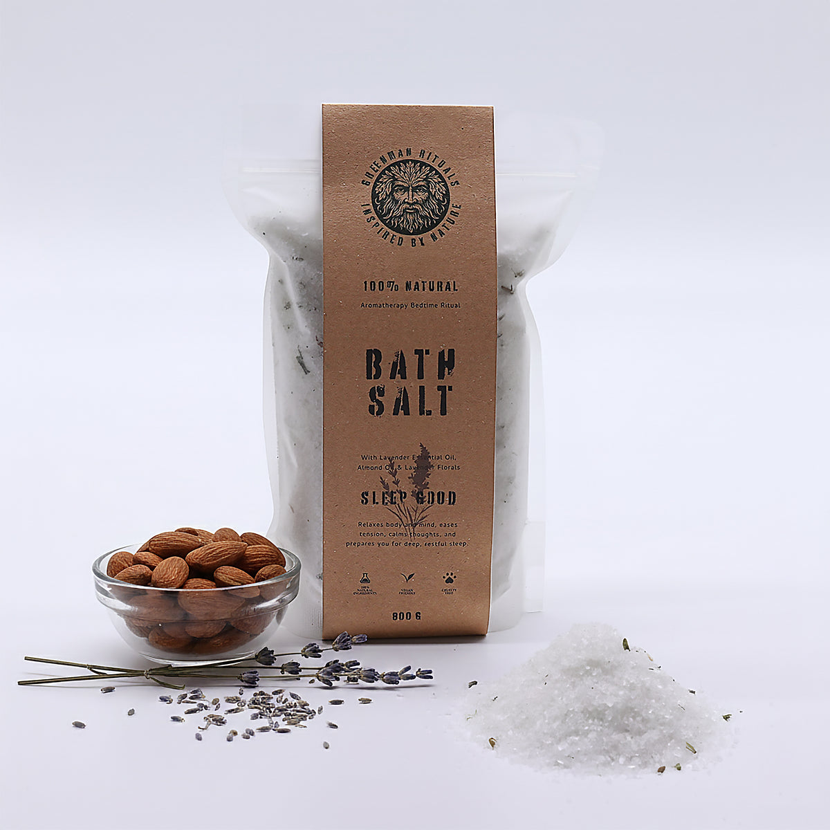 Sleep Good Lavender & Almond Epsom Bath Salts | 800g - Crystal Nest