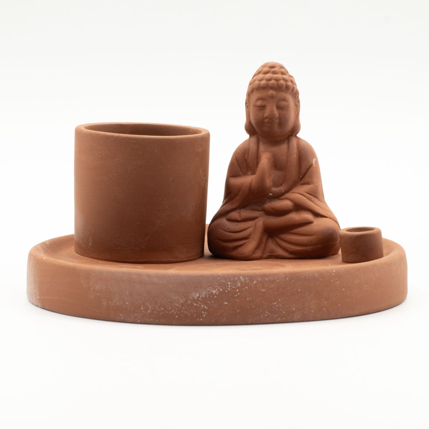 Terracotta Buddha Incense Plate | Ceramic Incense & Wand Holder