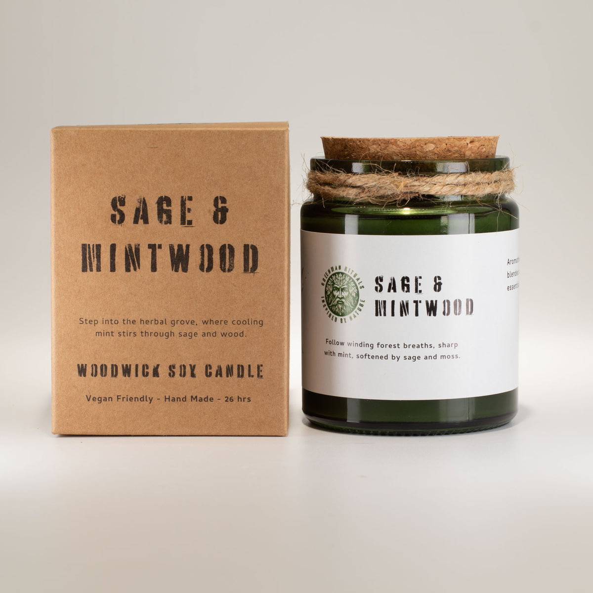 Sage & Mintwood Woodwick Soy Candle - Crystal Nest