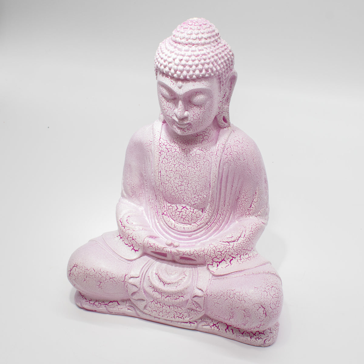 Zen Buddha Glow Lamp – Cherry Pink Crackle - Crystal Nest