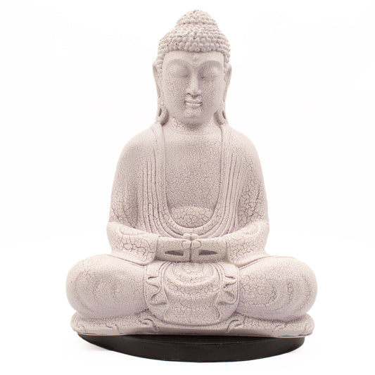 Zen Buddha Glow Lamp – Lavender Crackle - Crystal Nest