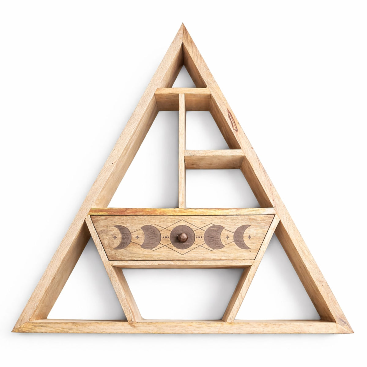 Triangle Wall Shelf with Drawer - Crystal Nest