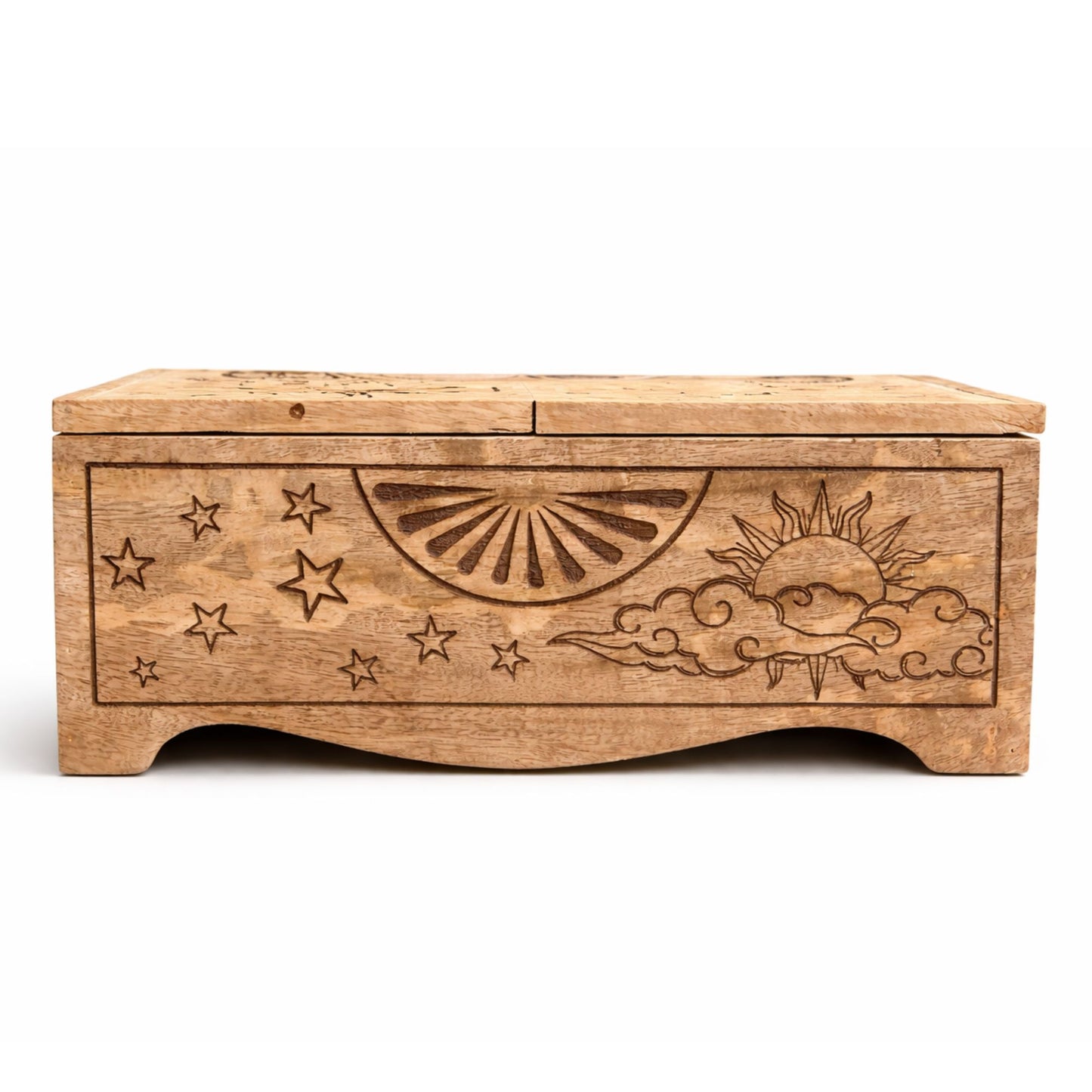 Sun & Moon Deep Box with Sliding Lid | Tarot & Crystal Storage - Crystal Nest