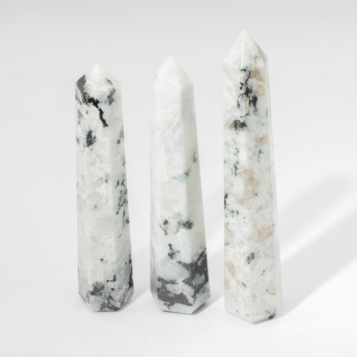 Large Rainbow Moonstone Obelisk Point | Intuition & Energy Crystal Tower - Crystal Nest
