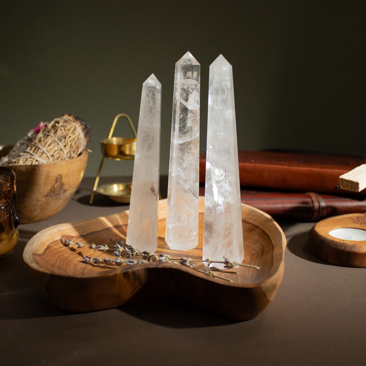 Large Rock Crystal Obelisk Point | Clarity & Energy Crystal Tower