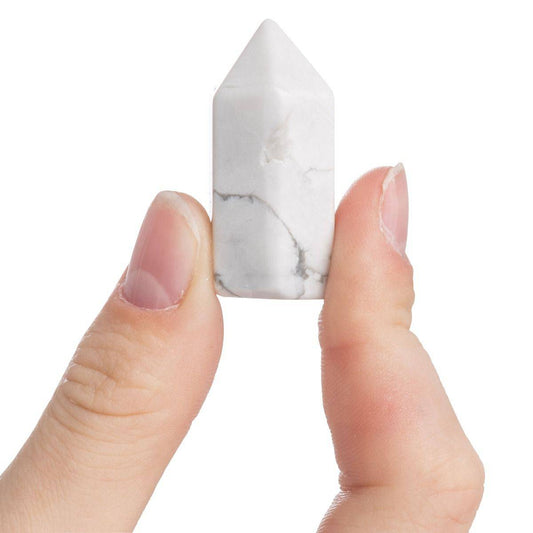 White Howlite Polished Point - Crystal Nest