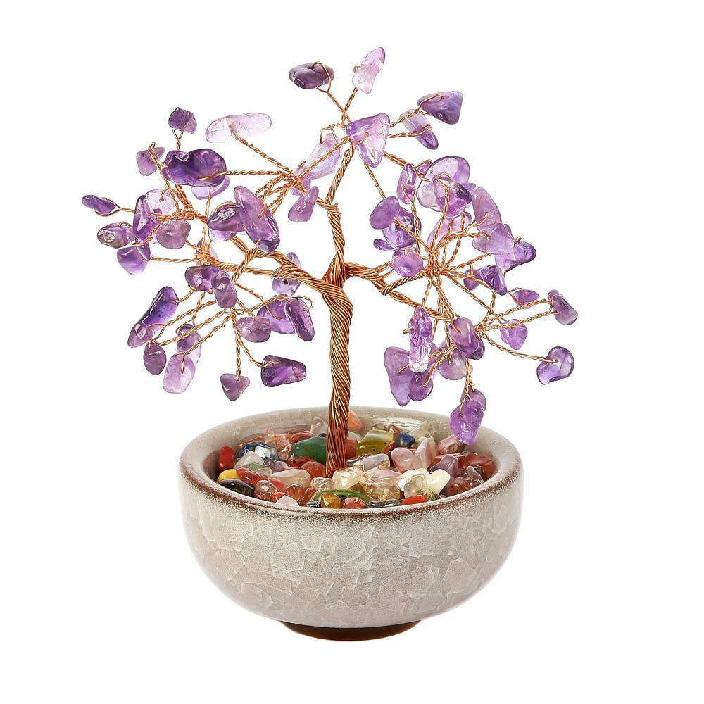 Amethyst Gemstone Tree in Ceramic Cup - Crystal Nest