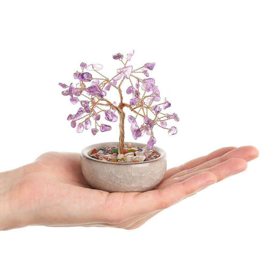 Amethyst Gemstone Tree in Ceramic Cup - Crystal Nest