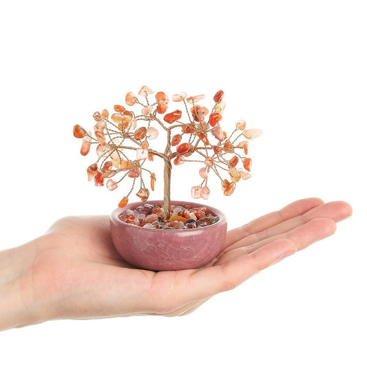 Carnelian Gemstone Tree in Ceramic Cup - Crystal Nest