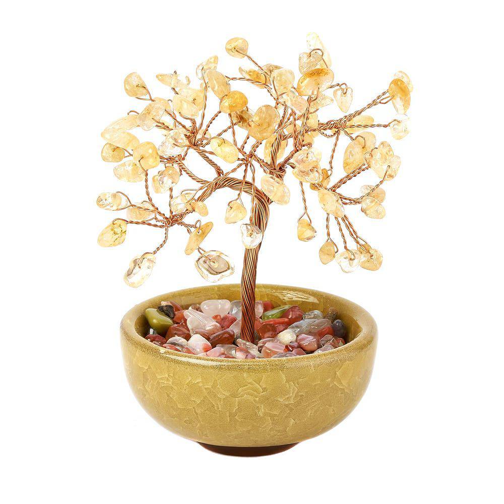 Citrine Gemstone Tree in Ceramic Cup - Crystal Nest