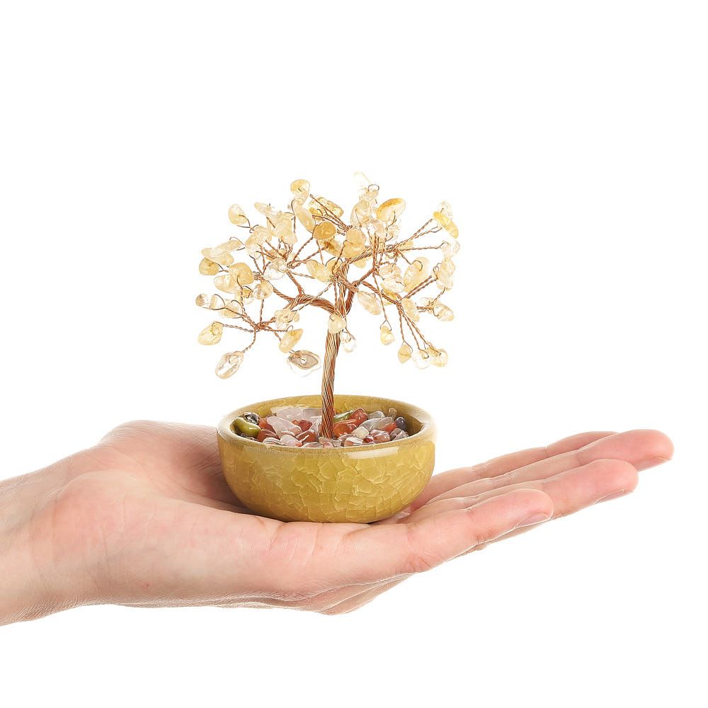 Citrine Gemstone Tree in Ceramic Cup - Crystal Nest