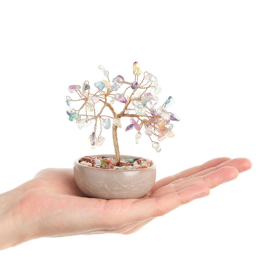 Rainbow Fluorite Gemstone Tree in Ceramic Cup - Crystal Nest